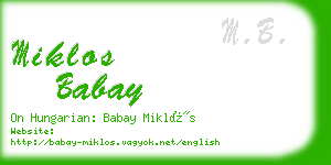 miklos babay business card